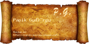 Papik György névjegykártya