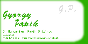 gyorgy papik business card